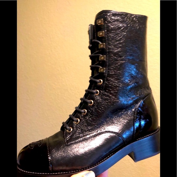Leather Combat Moto Boots 